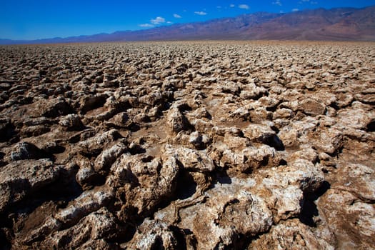 Devils golf course Death Valley salt clay formations National Park California