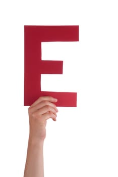 A Hand With The Red Character E, Isolated