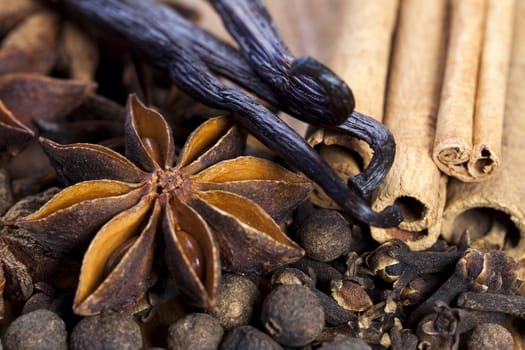 Christmas spices as a macro shot