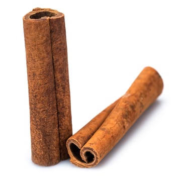 Cinnamon sticks isolated over a white background