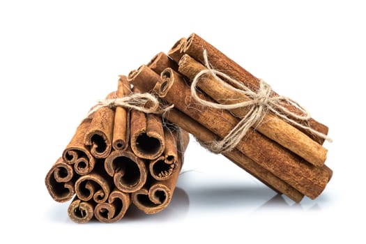 Cinnamon sticks isolated over a white background