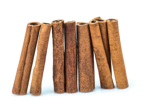 Cinnamon sticks isolated over a white background