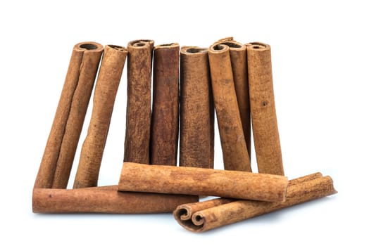 Cinnamon sticks isolated over a white background