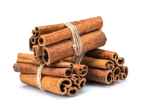 Cinnamon sticks isolated over a white background