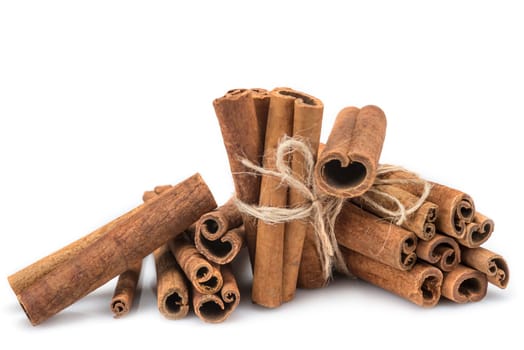 Cinnamon sticks isolated over a white background