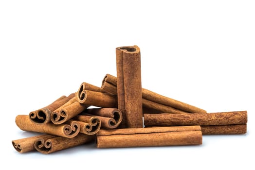 Cinnamon sticks isolated over a white background