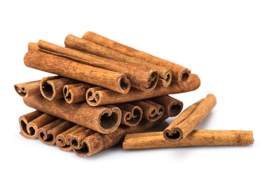 Cinnamon sticks isolated over a white background