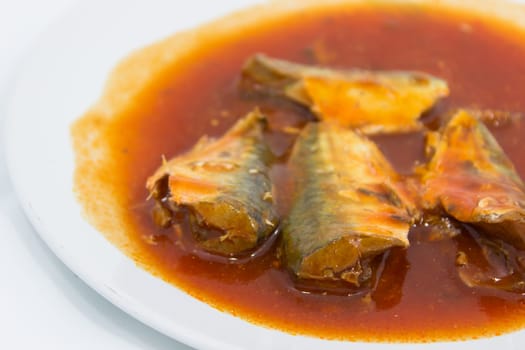 canned mackerel in dish
