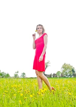 pretty woman on meadow