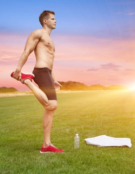 Stretching out in beautiful scenery