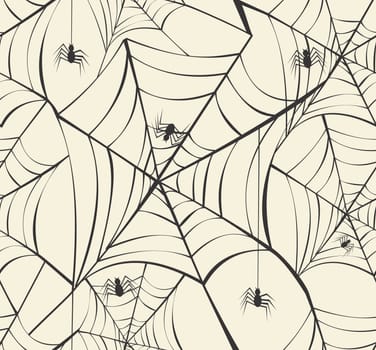 Happy Halloween spider webs seamless pattern background. EPS10 Vector file organized in layers for easy editing.
