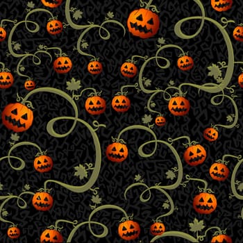 Halloween spooky pumpkins lanterns seamless pattern background. EPS10 vector file organized in layers for easy editing.