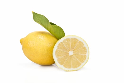 Fresh lemons isolated on a white background