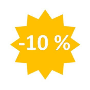 10 percent dicount in yellow star