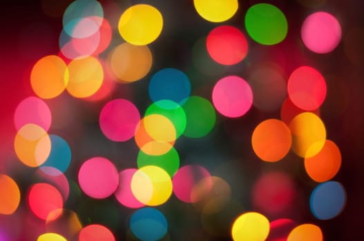 Real bokeh of christmas lights