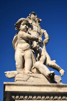 The statue of angels on Square of Miracles in Pisa, Italy