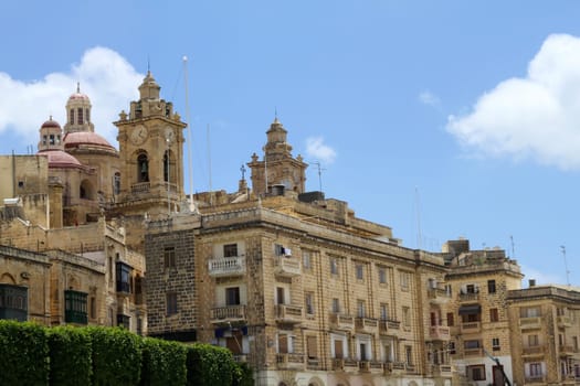 Facade in Birgu (Vittoriosa), Malta.