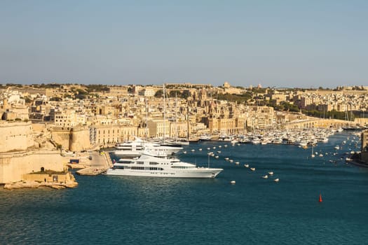 Panorama of Birgu (Vittoriosa), in Malta.