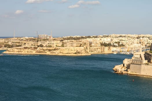 Panorama of Birgu (Vittoriosa), in Malta.