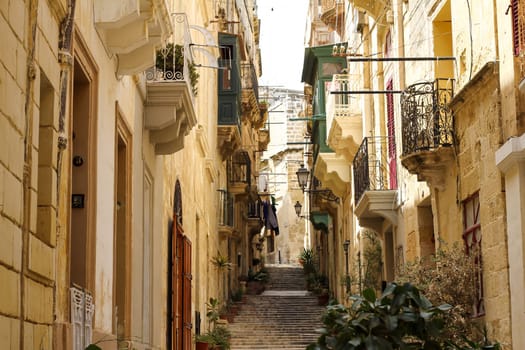 Street in Birgu (Vittoriosa), Malta.
