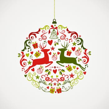 Cute vintage Christmas decoration elements bauble design. EPS10 vector file organized in layers for easy editing.