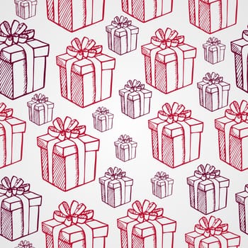 Vintage Christmas elements, presents and gifts boxes seamless pattern background. EPS10 vector file organized in layers for easy editing.