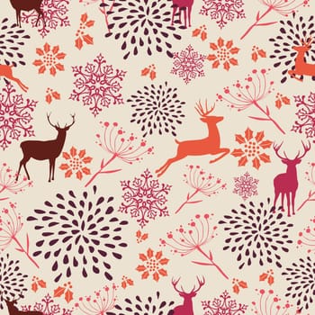 Cute vintage Christmas elements seamless pattern background. EPS10 vector file organized in layers for easy editing.