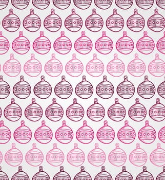Merry Christmas sketch style circle bauble seamless pattern background. EPS10 vector file organized in layers for easy editing..