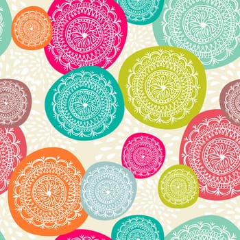 Vintage Merry Christmas circle elements seamless pattern background. EPS10 vector file organized in layers for easy editing..