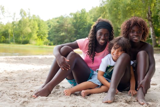 Happy african children having a nice dat at the park.