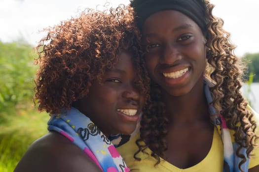 Happy african children having a nice dat at the park.