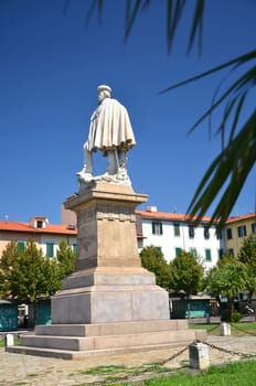 The statue of Giuseppe Garibaldi in Livorno, Italy