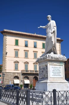 The statue of Grand Duke Ferdinand III on Piazza della Republica in Livorno, Italy