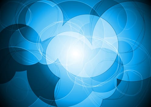 Abstract tech drawing with circles. Vector background eps 10
