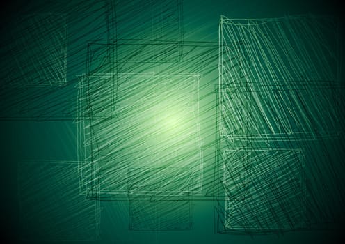 Abstract tech drawing with squares. Vector background eps 10