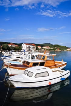 Boats in the harbour in Croatia