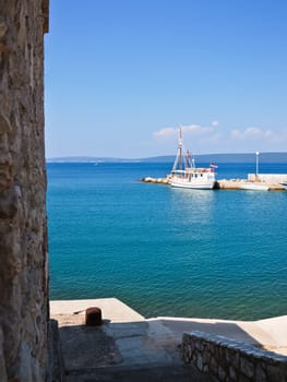 Fishing boat in the quiet harbour