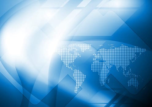 Concept technical background with world map. Vector design eps 10. Gradient mesh included