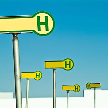Bus stop signs