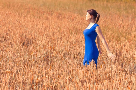 The blue of the dress is the only blue in the picture - perfect for coloration.
