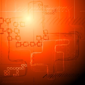 Concept orange technical drawing. Vector illustration eps 10