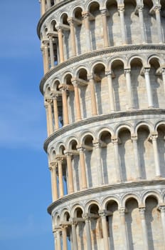 The famous Leaning Tower on Square of Miracles in Pisa, Tuscany - Italy