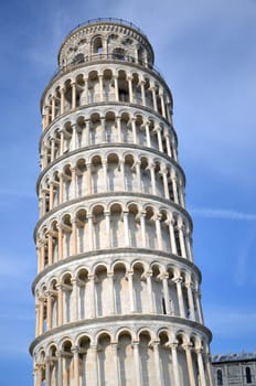 The famous Leaning Tower on Square of Miracles in Pisa, Tuscany - Italy
