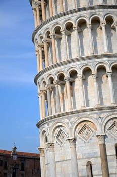The famous Leaning Tower on Square of Miracles in Pisa, Tuscany - Italy