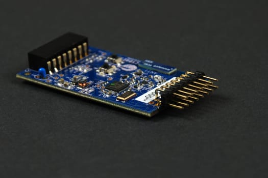 electronic components and semiconductors mounted on printed circuit board