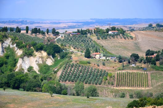 Beautiful picturesque landscape of countyside in Tuscany, Italy