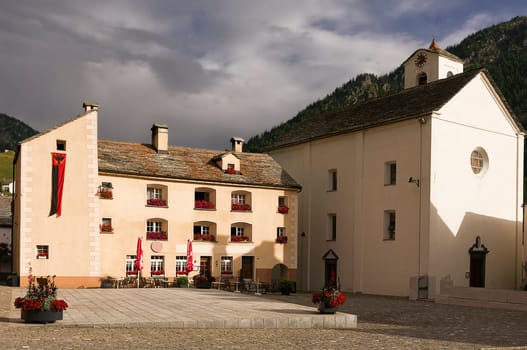 Simplon village the piazza