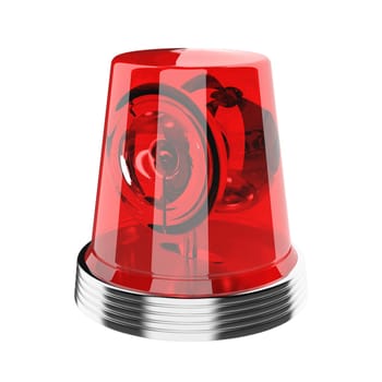 Red flashlight isolated on white background
