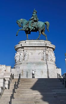 Statues in the Monument of Victor Emmanuel II, located in Rome, Italy