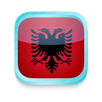 Smart phone button with Albania flag